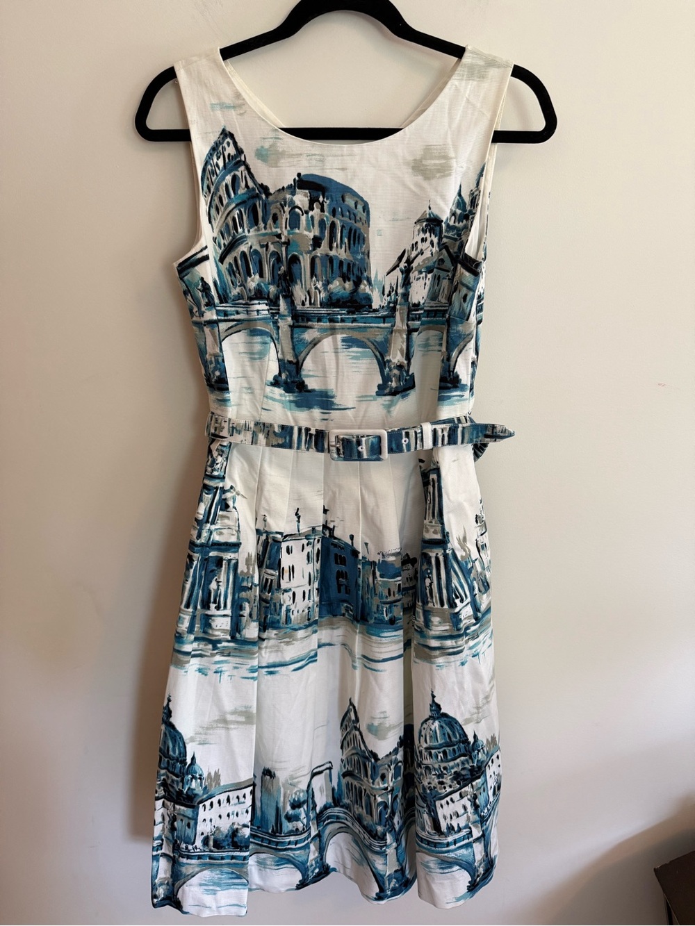 Talbots Italy Dress with Scenic Print